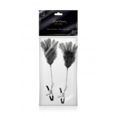 Зажимы для сосков с черными перьями Sweet Caress Feather Nipple Clumps - Sweet Caress - купить с доставкой в Ноябрьске