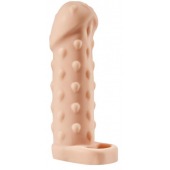 Телесная насадка-удлинитель с пупырышками KLEON - 15 см. - Sitabella - в Ноябрьске купить с доставкой