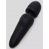 Черный мини-wand Sensation Rechargeable Mini Wand Vibrator - 10,1 см. - Fifty Shades of Grey