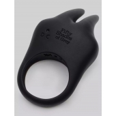 Черное эрекционное виброкольцо Sensation Rechargeable Vibrating Rabbit Love Ring - Fifty Shades of Grey - в Ноябрьске купить с доставкой