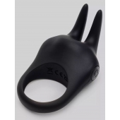 Черное эрекционное виброкольцо Sensation Rechargeable Vibrating Rabbit Love Ring - Fifty Shades of Grey - в Ноябрьске купить с доставкой