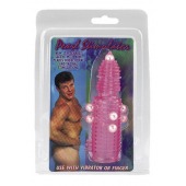Розовая эластичная насадка на пенис с жемчужинами, точками и шипами Pearl Stimulator - 11,5 см. - Tonga - в Ноябрьске купить с доставкой