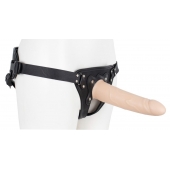 Пустотелый страпон Harness CLASSIC с бандажом - 19,5 см. - LOVETOY (А-Полимер) - купить с доставкой в Ноябрьске