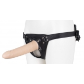 Пустотелый страпон Harness CLASSIC с бандажом - 19,5 см. - LOVETOY (А-Полимер) - купить с доставкой в Ноябрьске