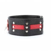 Чёрно-красный ошейник с клёпками - БДСМ Арсенал - купить с доставкой в Ноябрьске