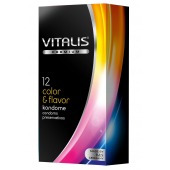 Цветные ароматизированные презервативы VITALIS PREMIUM color   flavor - 12 шт. - Vitalis - купить с доставкой в Ноябрьске