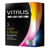 Цветные ароматизированные презервативы VITALIS PREMIUM color   flavor - 3 шт. - Vitalis - купить с доставкой в Ноябрьске