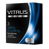 Презервативы VITALIS PREMIUM delay   cooling с охлаждающим эффектом - 3 шт. - Vitalis - купить с доставкой в Ноябрьске