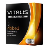 Ребристые презервативы VITALIS PREMIUM ribbed - 3 шт. - Vitalis - купить с доставкой в Ноябрьске