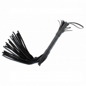 Короткая чёрная плетка из натуральной кожи - БДСМ Арсенал - купить с доставкой в Ноябрьске