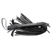 Короткая чёрная плетка из натуральной кожи - БДСМ Арсенал - купить с доставкой в Ноябрьске