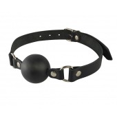 Кляп-шар на чёрных кожаных ремешках - Sitabella - купить с доставкой в Ноябрьске