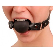 Кляп-шар на чёрных кожаных ремешках - Sitabella - купить с доставкой в Ноябрьске