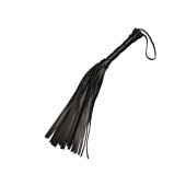 Чёрная кожаная плеть с 22 хвостами - 40 см. - Sitabella - купить с доставкой в Ноябрьске