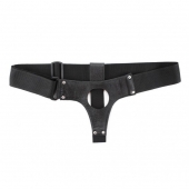 Чёрные кожаные трусики для больших насадок - БДСМ Арсенал - купить с доставкой в Ноябрьске
