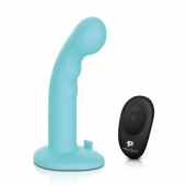 Голубая изогнутая насадка 6in Remote Control Ripple P-Spot G-Spot на черных трусиках - 16 см. - Pegasus - купить с доставкой в Ноябрьске