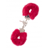 Металлические наручники с красной меховой опушкой METAL HANDCUFF WITH PLUSH RED - Dream Toys - купить с доставкой в Ноябрьске