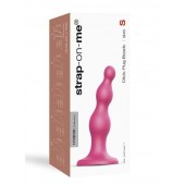 Розовая насадка Strap-On-Me Dildo Plug Beads size S - Strap-on-me - купить с доставкой в Ноябрьске