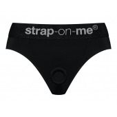 Черные трусики для насадок Heroine Lingerie Harness - size S - Strap-on-me - купить с доставкой в Ноябрьске