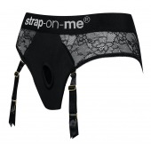 Черные трусики для насадок Diva Lingerie Harness - size M - Strap-on-me - купить с доставкой в Ноябрьске