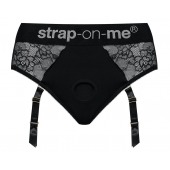 Черные трусики для насадок Diva Lingerie Harness - size M - Strap-on-me - купить с доставкой в Ноябрьске