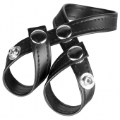 Разделитель мошонки из искусственной кожи на клепках 8 STYLE BALL DIVIDER - BlueLine - купить с доставкой в Ноябрьске