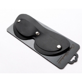 Черная кожаная маска на глаза со съемной шторкой - Crazy Handmade - купить с доставкой в Ноябрьске