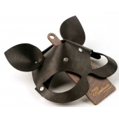 Черная кожаная маска  Кошка  с маленькими ушками - Crazy Handmade - купить с доставкой в Ноябрьске