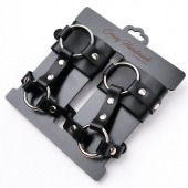 Черные наручники с креплением на кисть руки - Crazy Handmade - купить с доставкой в Ноябрьске