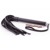 Черная кожаная плеть  Индиго  - 50 см. - Crazy Handmade - купить с доставкой в Ноябрьске