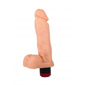 Гелевый виброфаллос с мошонкой - 19 см. - LOVETOY (А-Полимер)