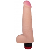 Большой реалистичный виброфаллос с мошонкой - 20,5 см. - LOVETOY (А-Полимер)