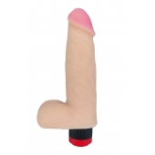 Фаллоимитатор с мошонкой и вибрацией - 17,5 см. - LOVETOY (А-Полимер)