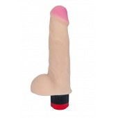 Реалистичный фаллоимитатор с вибрацией и мошонкой - 17 см. - LOVETOY (А-Полимер)