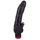 Чёрный вибратор с клиторальными лепестками - 18,5 см. - LOVETOY (А-Полимер)