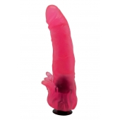 Розовая насадка для страпона с клиторальными лепестками - 18,5 см. - LOVETOY (А-Полимер) - купить с доставкой в Ноябрьске