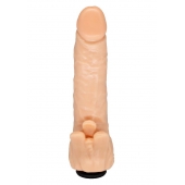 Телесная гелевая насадка-фаллос с клиторальными лепестками - 18,5 см. - LOVETOY (А-Полимер) - купить с доставкой в Ноябрьске