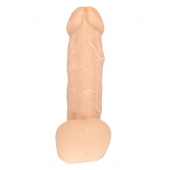 Телесный фаллос с мошонкой для трусиков с плугом - 17,8 см. - LOVETOY (А-Полимер) - купить с доставкой в Ноябрьске