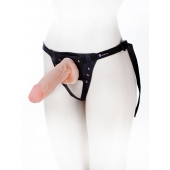 Страпон с регулируемым поясом - 19 см. - LOVETOY (А-Полимер) - купить с доставкой в Ноябрьске