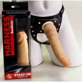 Реалистичный страпон телесного цвета - 19,3 см. - LOVETOY (А-Полимер) - купить с доставкой в Ноябрьске