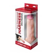 Страпон системы Харнесс: трусики с плугом и реалистичная насадка - 17,5 см. - LOVETOY (А-Полимер) - купить с доставкой в Ноябрьске