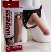 Страпон Harness из двух предметов: трусики с плугом и насадка-фаллос - 17 см. - LOVETOY (А-Полимер) - купить с доставкой в Ноябрьске