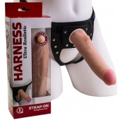 Реалистичный страпон Harness из трусиков и насадки-фаллоса - 18,5 см. - LOVETOY (А-Полимер) - купить с доставкой в Ноябрьске