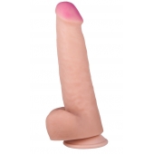 Фаллоимитатор с мошонкой на присоске - 20,5 см. - LOVETOY (А-Полимер)