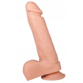 Реалистичный гелевый дилдо с мошонкой и присоской - 19 см. - LOVETOY (А-Полимер)