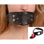 Чёрный кожаный кляп-фаллос - Sitabella - купить с доставкой в Ноябрьске