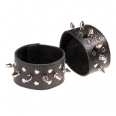 Чёрные напульсники с шипами и заклепками - Sitabella - купить с доставкой в Ноябрьске