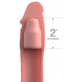 Телесная насадка-удлинитель 2 Inch Silicone X-tension with Strap - 20,3 см. - Pipedream - в Ноябрьске купить с доставкой