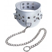 Белый кожаный ошейник - Sitabella - купить с доставкой в Ноябрьске