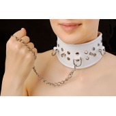 Белый кожаный ошейник - Sitabella - купить с доставкой в Ноябрьске